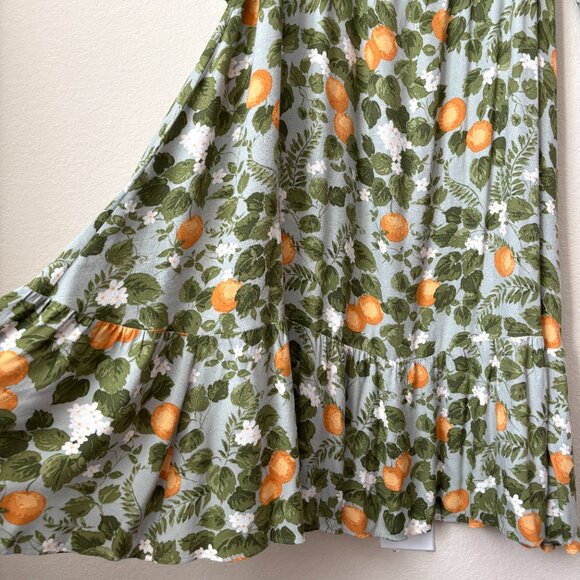 Reformation Mica Midi Dress in Orange Grove Novelty Print Spring Summer - Picture 6 of 10